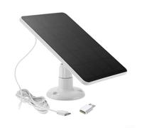 Panel solar giratorio de 4 W 5 V para cámara de timbre, soporta carga de baterías de 3 V a 5 V, interfaz tipo C a microUSB, cable de 3 metros (blanco)