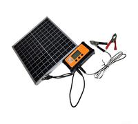Panel solar impermeable IP65 de 12 W con conexión rápida CC, 23,5 x 23,5 cm, fotovoltaica monocristalina para camping y exteriores (100 A)