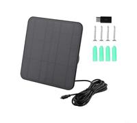 Panel solar impermeable IP65 de 5 W para timbre de video Ring 4/3/2 Plus, cargador monocristalino de alta on cable de 10 pies y soporte de pared (negro)