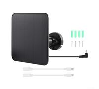 Panel solar, kit monocristalino de 5 W con cable, salida estable de 5 V CC para carga de cámara de seguridad al aire libre, diseño resistente a la intemperie (negro)