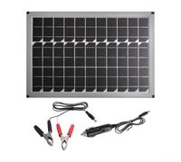 Panel solar monocristalino 20W 18V USB portátil al aire libre | Camping, alta eficiencia 23-24% tasa de conversión con abrazadera DC, negro 30 x 40 cm