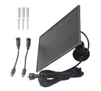 Panel solar monocristalino de 10 W, panel solar de 10 W, para aplicaciones de cámara de seguridad con batería de 6000 mAh salida dual de CC de 3,5 mm para dispositivos tipo C y USB