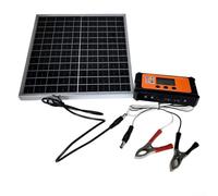 Panel solar monocristalino de 12 W, módulo fotovoltaico impermeable IP65 con conexión rápida de CC para sistema de fuente de alimentación fuera de la red, solar portátil para acampar (20 A)