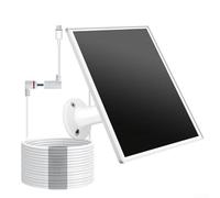 Panel solar monocristalino de 5 W para cámaras de anillo, resistente a la intemperie, cámara de seguridad para exteriores, suministro de energía con soporte de montaje ajustable y cable extendido (5 W