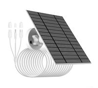 Panel solar monocristalino de 9 W 5 V con cable 3 en 1 de 4 m (USB-C/USB/DC 3,5 × 1,35 mm) IP66 para cámaras de seguridad - Compatible con Ring,