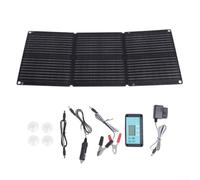 Panel solar monocristalino plegable de 90 W con regulador de carga de 30 A, módulo solar portátil impermeable ETFE para batería de coche de 12 V/24 V y camping (A)