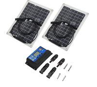 Panel Solar Monocristalino Portátil 15W, Impermeable - Alta Eficiencia, Resistente a la Intemperie, Ideal para Camping y Náutica (Panel solar + controlador 10A)