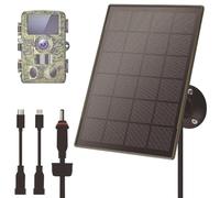 Panel solar para cámara de seguridad, cámara Trail Panel solar de 6000 mAh IP66 impermeable para seguridad con kit de entrega para caza, con batería