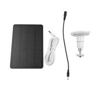 Panel solar para cámara de seguridad de 4 W 5 V, panel de silicona monocristalina, cable largo para timbre de puerta, uso al aire libre (blanco)