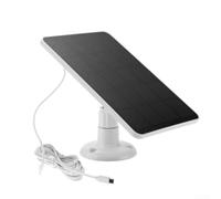 Panel solar para cámara de seguridad de 4 W 5 V resistente a la intemperie para fuente de alimentación al aire libre con cable de 2,2 m para Wyze para parpadeo para cámara IP inalámbrica reolink negro