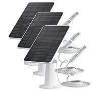 Panel Solar para cámara de vigilancia inalámbrica al Aire Libre, 5V, 4W, IP65, Fuente de alimentación Solar Impermeable para cámara de batería de Seguridad, Conector Micro USB y Tipo C, Paquete de 3