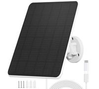 Panel Solar para Cámara de Vigilancia,Módulo Solar de 6W para Cámara de Seguridad,Cámara Exterior,Timbre e Iluminación Exterior con Conexión USB y USB-C,Cable IP65 3m,Soporte Ajustable 360°