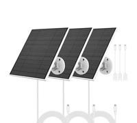 Panel Solar para Cámara Eufy, 5W Cargador Solar para Eufy Compatible Con Eufycam 3/3C/2/2 Pro/2C/2C Pro/E/E20/E40/L20/L40, Panel Solar Con Puerto Usb-C, Adaptador Micro Usb, 3 Paquete
