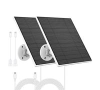 Panel Solar para Cámara Exterior Eufy, Cargador de Panel Solar para Cámara de 5W Compatible con Eufycam, Suministro Continuo de Energía, Cable de Carga de 9,8 Pies, Paquete de 2