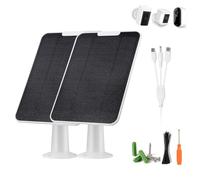 Panel solar para cámara Ring y Eufycam y Arlo Essential y Wyze y Simplisafe, cargador de panel solar compatible con la mayoría de cámaras inalámbricas recargables, cable de 10 pies, soporte de pared