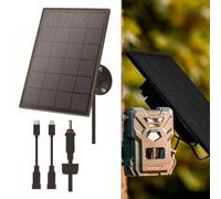 Panel solar para cámara solar de vida silvestre, 3 W/5 V con batería de 6000 mAh, carga USB tipo C CC impermeable IP66, compatible con 96% cámaras de rastreo 3G 4G