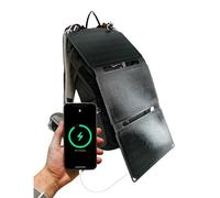 Panel solar plegable 20W con salida USB-A, ideal para cargar dispositivos en exteriores y actividades al aire libre.