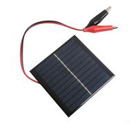 Panel solar policristalino de 1 W 5.5 V impermeable con clips para luces de jardín al aire libre, lámparas de calle y sistemas de baja potencia