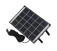 Panel solar policristalino de 6 W con salida tipo C para cámaras de seguridad al aire libre y luces de jardín, cable de 5 m, diseño resistente a la intemperie, corriente de 1200 ma