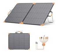 Panel solar portátil de 200 vatios, cargador solar plegable bifacial de 20 V, 23,5% de eficacia alta para centrales eléctricas, impermeable IP68 con 2 soportes estables para autocaravanas