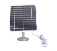 Panel solar portátil de 5 V 20 W para cámaras de seguridad al aire libre, cargador USB con cable de 300 cm, IPX6 impermeable, silicona monocristalina, soporte ajustable de 360 °