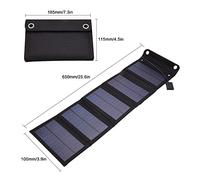 Panel solar portátil de silicio monocristalino de 15 W - Fuente de alimentación USB plegable para dispositivos móviles y equipos de exterior - Superficie de polímero PET - Diseño