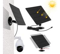 Panel solar portátil y ligero para cámaras de seguridad exteriores. Cargador monocristalino de 20 W con cable extralargo y salida USB. Fácil