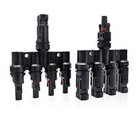 Panel solar PV Conectores de rama de 1 a 4 T Acoplador de cable fotovoltaico Adaptador divisor M/FFFF y F/MMMM para conexión paralela entre paneles solares 1 par