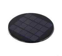 Panel solar redondo de 120 mm, 1,1 W, 5 V, disco de silicona policristalina para RV, barcos, camping, kits de equipo portátil, generación de energía, resistente a la intemperie