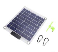 Panel solar transparente bifacial portátil con ventilador de enfriamiento dual USB para uso en exteriores (A)