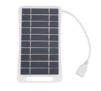 Panel solar USB 5W Cargador solar portátil de silicio monocristalino de alta eficiencia para acampar Viajes al aire libre Fuente de alimentación de emergencia Diseño compacto y (Blanca)