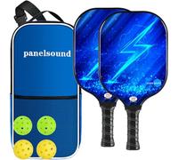 Panel Sound Juego de 2 Palas de Pickleball de Fibra de Vidrio aprobadas por USAPA, Ligeras, 1 Funda de Transporte, 4 Bolas de Pickleball para Exteriores y 2 Toallas de refrigeración