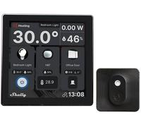 Panel Táctil Wi-Fi/Bluetooth 4 p/ Pared + Sensor de Humedad y Temperatura (Negro) - SHELLY