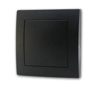 Panel/tapa ciega FLAIR con marco de 1 pliegue, color negro, apto para cajas de pared hueca