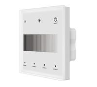 Panel Touch Master DALI blanco, alimentador bus integrado, 16 V CC máx. 100 mA, 1 zona 4 escenas, control táctil, cristal templado, DALI-2, regulador DT6, instalación empotrada para caja 502 y 86 x 86
