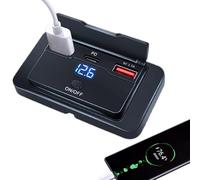 Panel USB para Caravanas | Toma De Carga USB 76W para Coche con 3 Puertos - Panel De Carga para Vehículos Sin Perforación Camiones Autobuses Barcos Y Autocaravanas