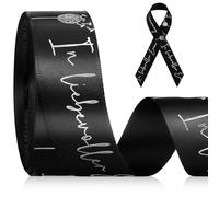 Panelee Cinta de Luto para Diseño Propio Cinta de Luto con Texto para Envolver Regalos Funerarios Marco de Fotos de Embalaje Corona Funeraria Decoración 20mm x 9m (Negro, In liebevoller Erinnerung)