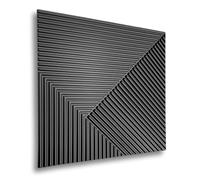 Paneles 3D, 50 x 50 cm, de plástico PVC, paneles de pared, para videojuegos, habitaciones, techo, aspecto 3D, 8 unidades, 2 m², PVC 3D (negro D168)