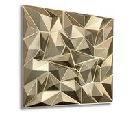 Paneles 3D de 50 x 50 cm, paneles de plástico PVC, paneles de pared, para sala de juegos, techo, aspecto 3D, 12 unidades, 3 m², PVC 3D, D101, oro champán