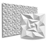 Paneles 3D de plástico PVC, para pared o techo, diseño cuarzo, para sala de juegos, 20 unidades, D175 blanco