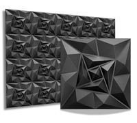 Paneles 3D de plástico PVC, para pared o techo, diseño cuarzo, para sala de juegos, 40 unidades, D175 negro