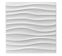 Paneles 3D de plástico PVC, para pared o techo, para sala de juegos, diseño ondas, 40 unidades, D105 blanco