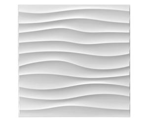 Paneles 3D de plástico PVC, para pared o techo, para sala de juegos, diseño ondas, 40 unidades, D105 blanco