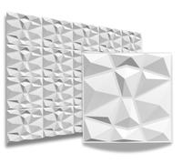 Paneles 3D plástico PVC 3m²-12pcs Paneles de pared Sala de juego Techo de pared Óptica 3D Diamante 3D de PVC