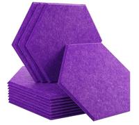 Paneles Acusticos 12 paneles absorbentes de sonido for pared, aislante acústico for estudio grabación en casa, tira sellado for puerta(23-Violet,Large Hexagon,1.0cm Super Density)