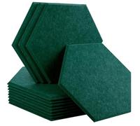 Paneles Acusticos 12 paneles absorbentes de sonido for pared, aislante acústico for estudio grabación en casa, tira sellado for puerta(31-Dark Green,Small Hexagon,0.9cm High Density)