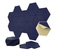 Paneles Acusticos 12Pack Self-adhesive Acoustic Panel Y-Lined Sound Proof Wall Panels for Home Offices Studio 30x26x0.9cm(Dark blue)