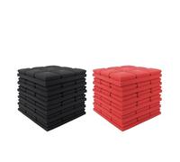paneles acusticos 6/12/24Pcs Sound Proof Foam Panels Acoustic High Density Soundproof Wall for Home Studio para Estudios, Estudios de Grabación, Oficinas(Red,12pcs)