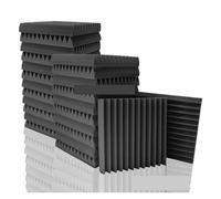 Paneles Acusticos 6-24 Pack Studio Acoustic Foam Music Soundproof Sheet Noise Sound-Absorbing Room Isolation Door Wall Panel(Black,2.5cm Thick,24 Pcs)