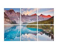 Paneles acústicos Art, paquete 6 pinturas arte pared grandes autoadhesivas para decoración paredes, paneles absorbentes sonido para estudio grabación, sala estar, 183 x 122 cm (El lago de la mora)